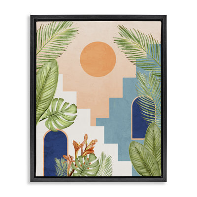 «Desert City with Palms Floater», art mural sur toile par Kim Allen