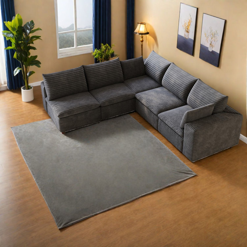 Compression Cloud Sofas, Large Corduroy Modular Modern Couch For Home