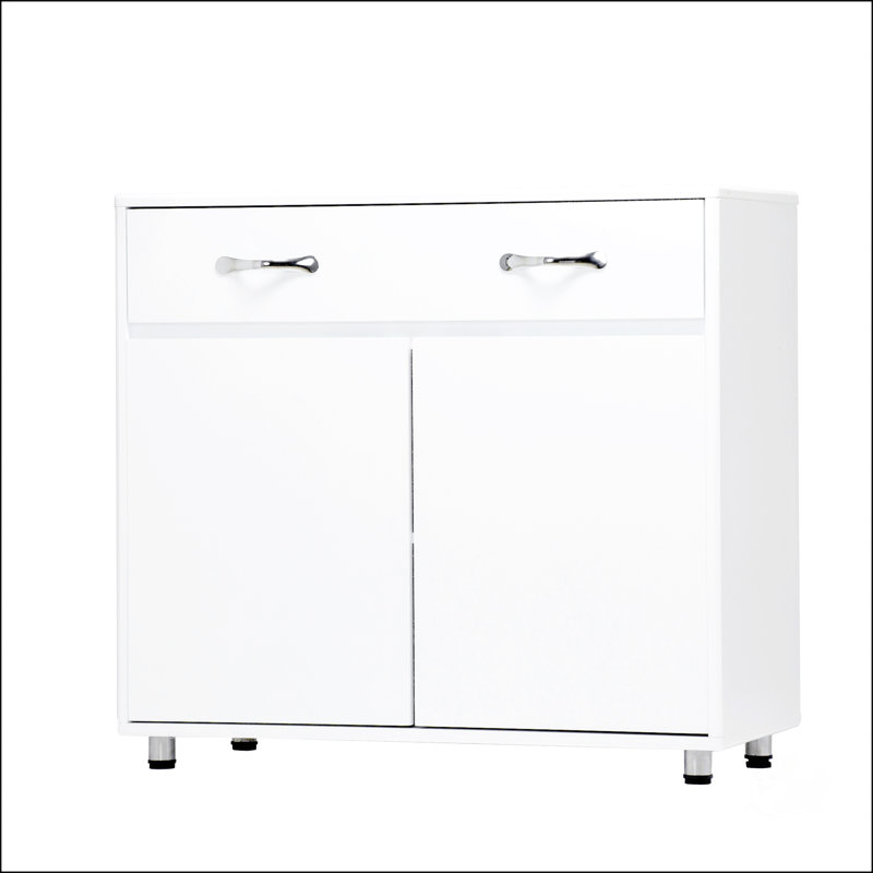 Two Door Side Table-White