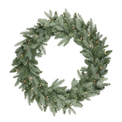 Couronne de Noël artificielle pré-éclairée en sapin Washington Frasier - lumières claires