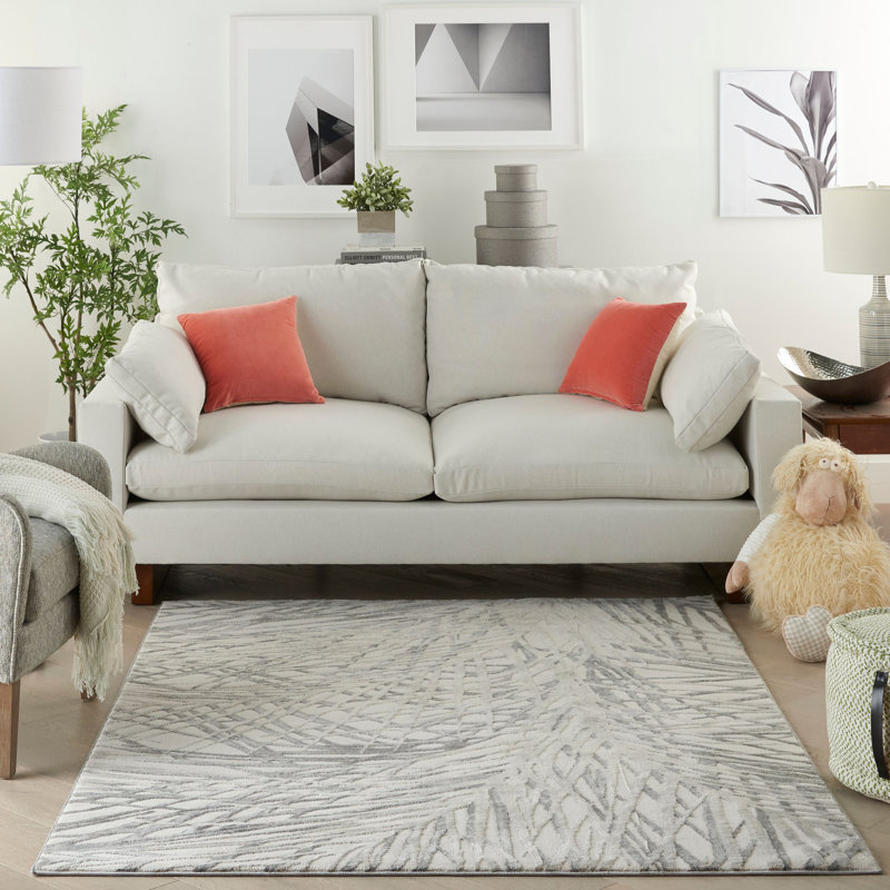 Rustic Tufted Grey Rug, Rectangle 240 x 320cm