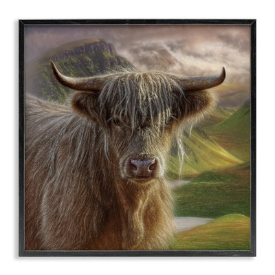 Butterscotch Highland Cow Framed Giclee, design by Collin Bogle