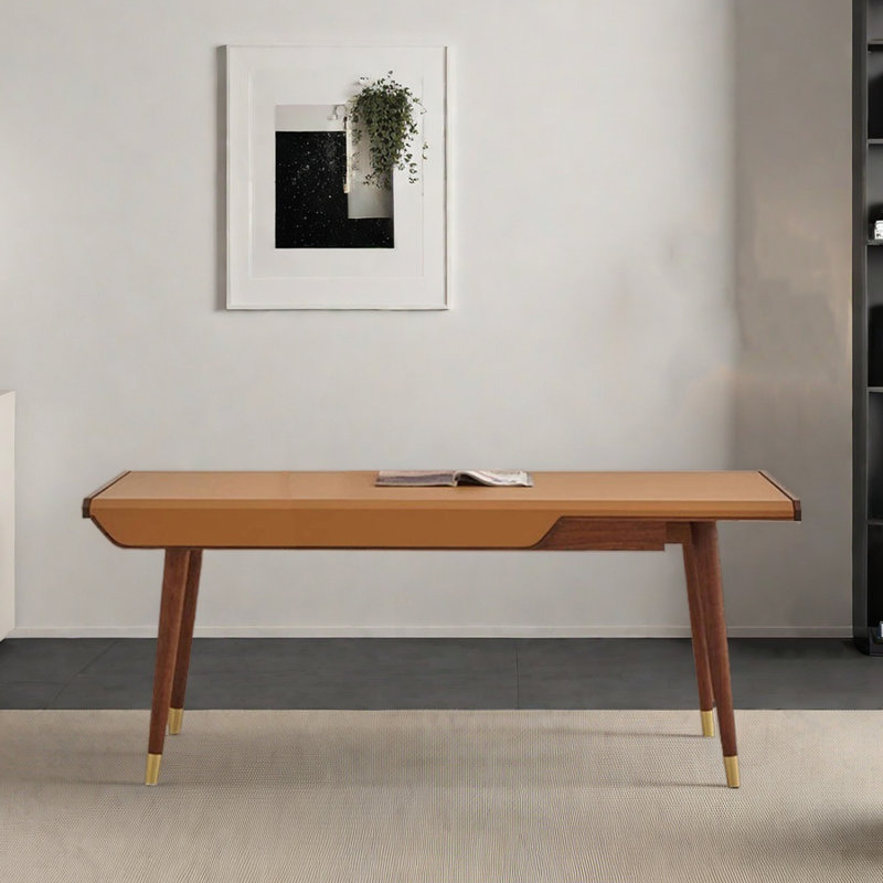 Bureau d'écriture en bois massif, H 28,74 po x l 62,99 po x P 26,38 po