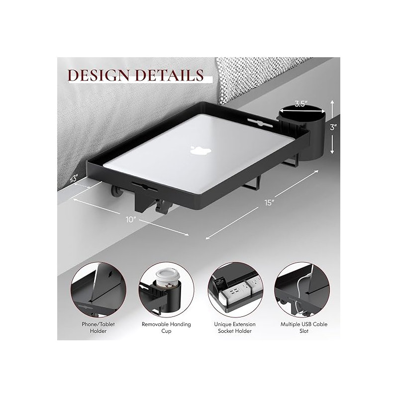 Nicollette Laptop Tray, Black