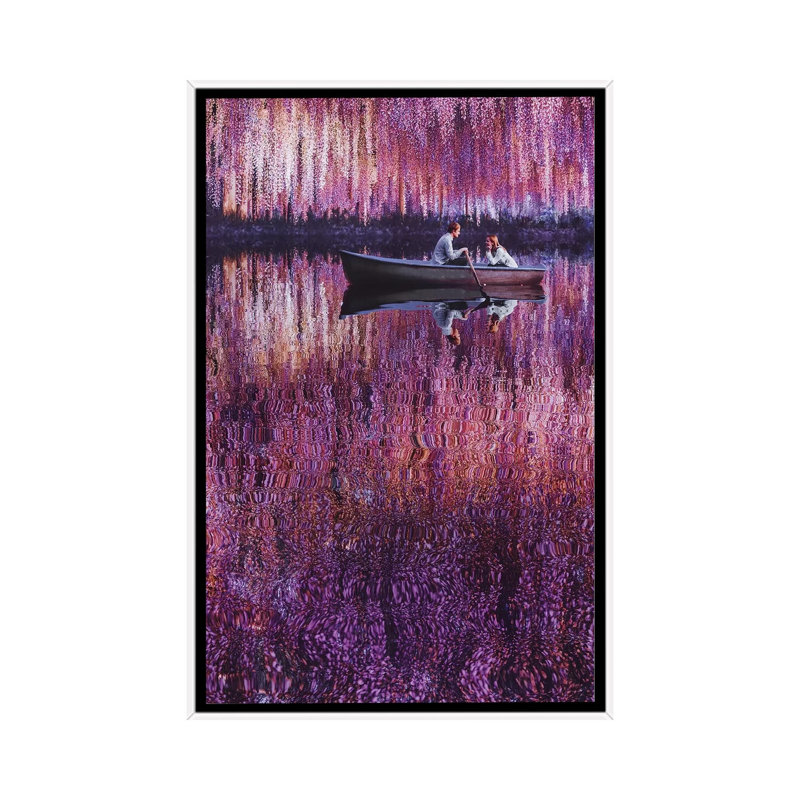 Reproduction d’art, "Wisteria Impessionism" par Hobopeeba, Pas de tapis, H 26 po x l 18 po x 1,5 po, Toile blanche encadrée