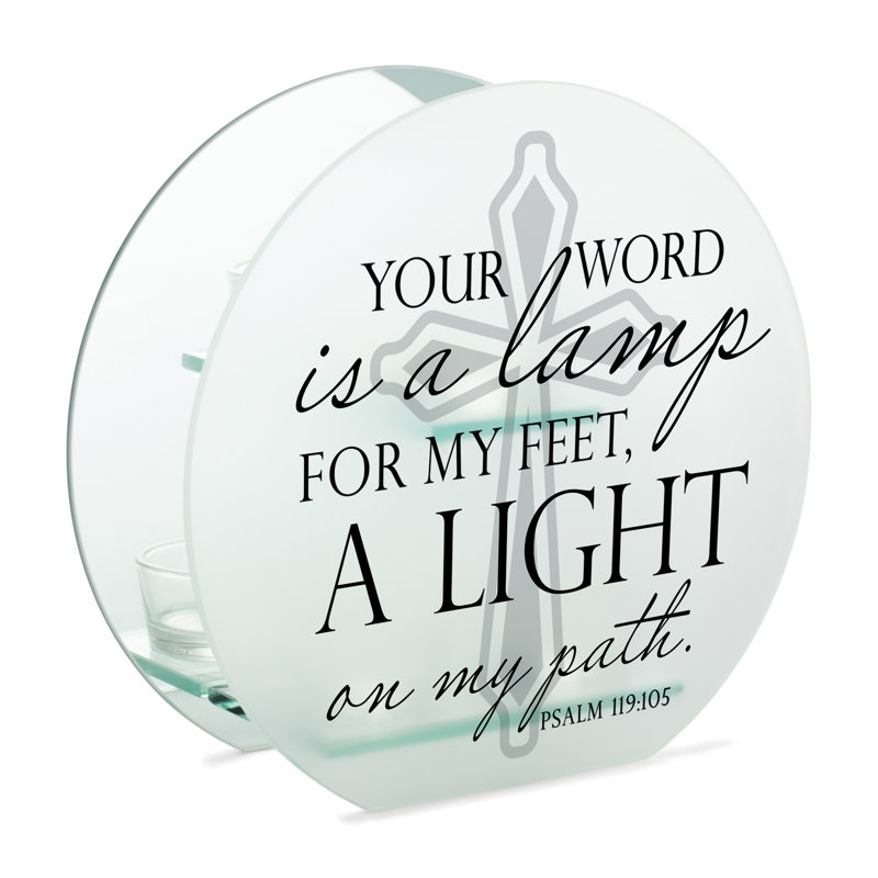 7'' H Glass Tabletop Tealight Holder with Candle Included