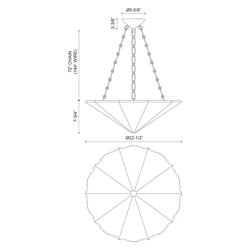Martine 3 - Light Geometric Chandelier,  7.75"H x 22.5"W x 22.5"D