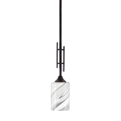 Mini-luminaire suspendu Uptowne, fini en granit foncé avec verre de 4 po