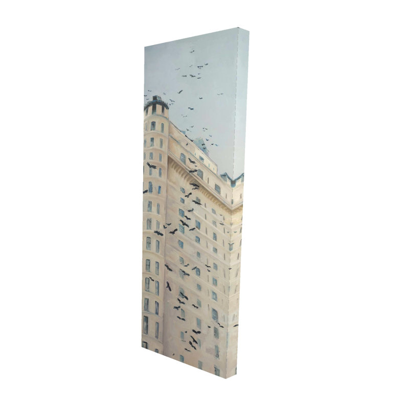 Birds Flying Canvas | Contemporary Bedroom Wall Art Decor, 16" H x 48" W