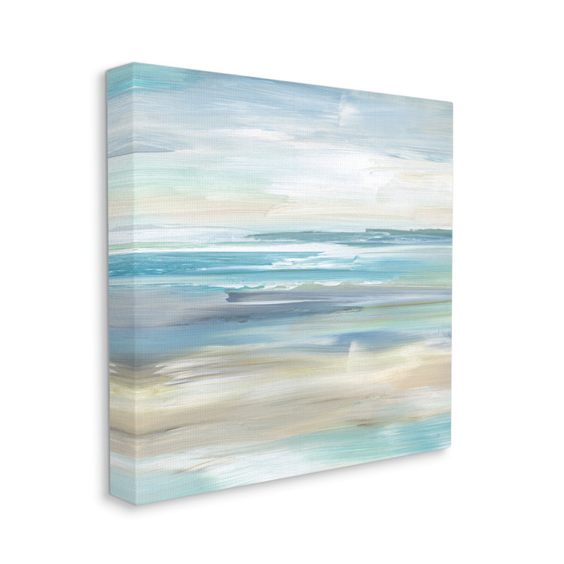Au-406-Toile, "Abstrait nautique sur la plage" par Nan, peinture, H 24 po x l 24 po x P 1,5 po