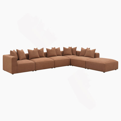Versatile Modular Sectional Set With Multiple Chairs And Ottoman, Perfect For Family Gatherings And Flexible Seating Arrangements