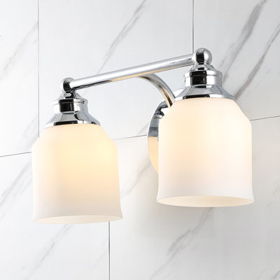 Lauder Iron/Frosted Glass Farmhouse Cottage LED Vanity Light