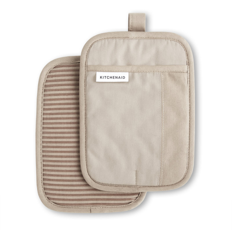 KitchenAid Beacon 2-Piece Potholder, Milkshake Tan/Beige