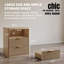 Table de chevet cannelée moderne avec station de charge, tiroirs et espace de rangement ouvert pour la chambre à coucher-126526962-126526967