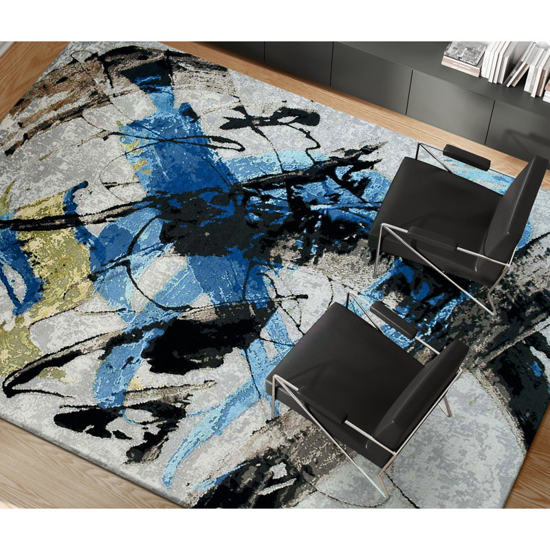 Hand Woven Silk and Wool Area Rug, Rectangle 8' x 10'