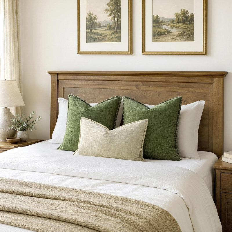 Ensemble de 2 housses de coussins décoratifs, housses de coussin souples 18 po x 18 po, vert sauge