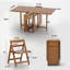 Ensemble de salle à manger 5 pièces: table à rallonge à rallonge de 51 po avec 4 chaises pliantes, ensemble de salle à manger en bois compact pour petits espaces-131440840