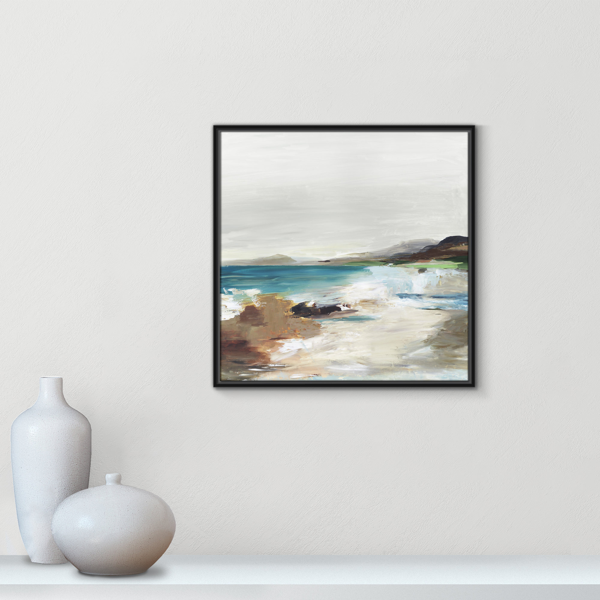 Calm Lake II by Allison Pearce - Floater Frame Print on Canvas, Black Framed, 25.5" H x 25.5" W