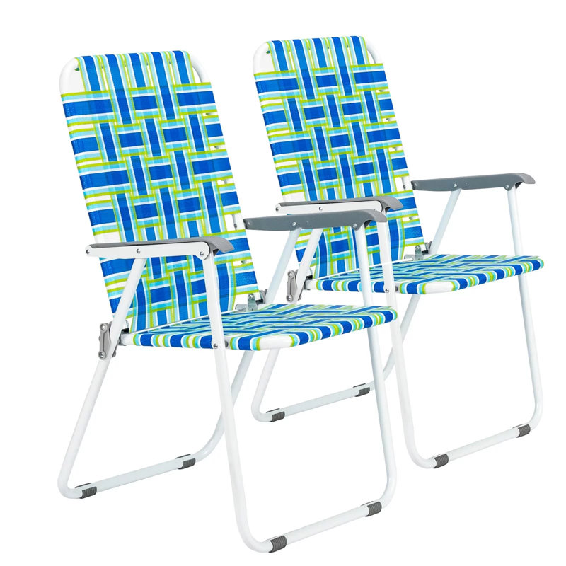 Astyn Folding Camping Chair, White, Blue
