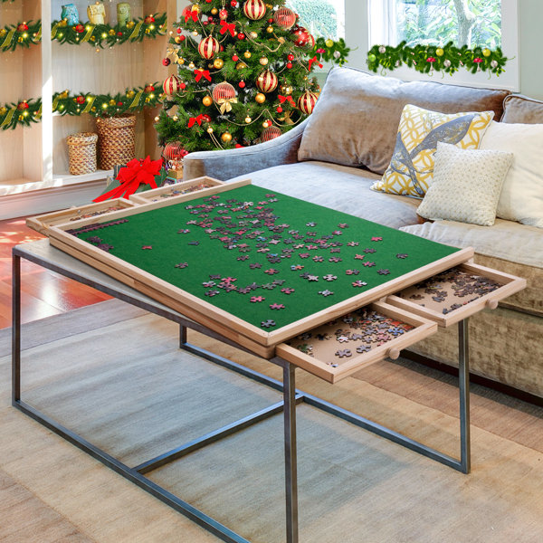 Jumbl 2000 Piece Puzzle Board, 28” x 40” Portable Puzzle Table with 2 Trays  & Non-Slip Surface