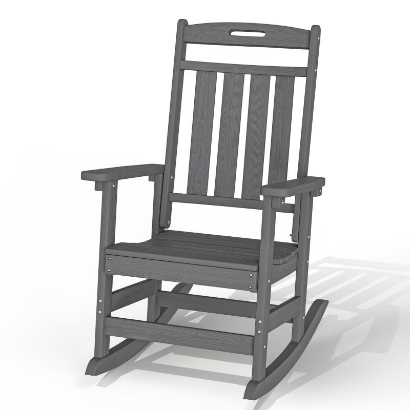Chaise berçante HDPE, Gris