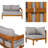 Acacia Solid Wood Patio Furniture Set, Outdoor L-Shaped Corner Sofa with 6 Soft Cushions, Rounded Arc Frame Design, All-Weather Conversation Set for Backyard, Garden, or Deck-1552284215
