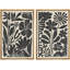 Abstrait botanique, "Boho, art floral noir et beige, images murales abstraites de style Mid-Century, impression sur toile encadrée, 2 pièces"-91069174-91069172