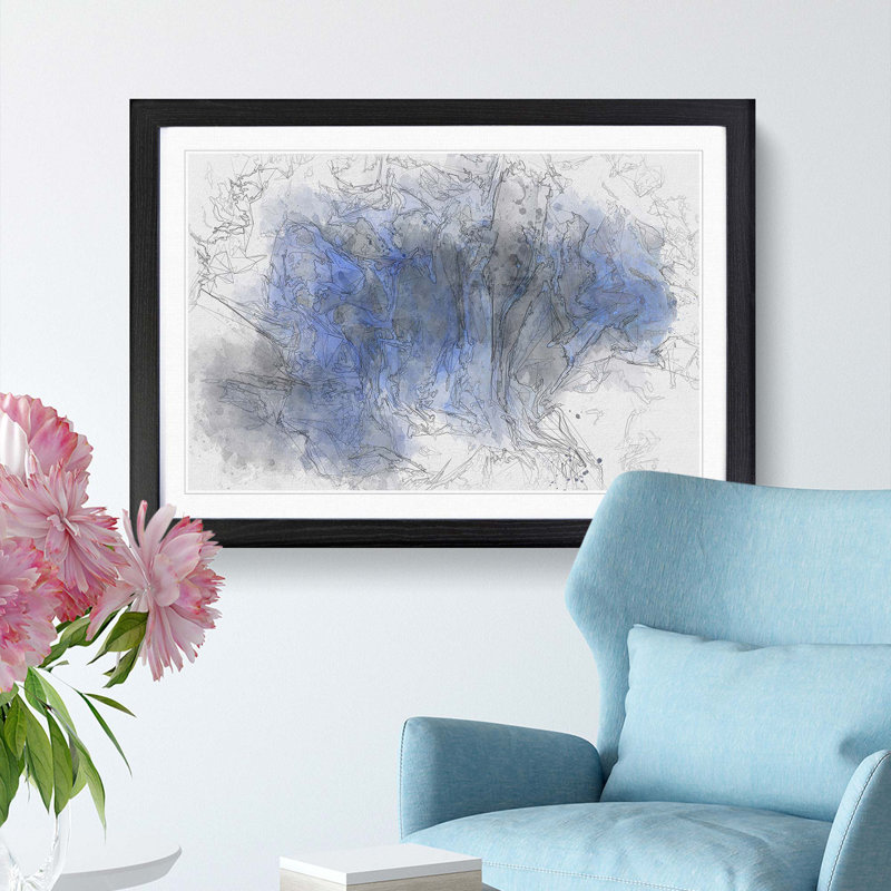 Remember the Shadow in Abstract - Picture Frame Painting Print, 27cm H x 36cm W x 2cm D, Black Framed