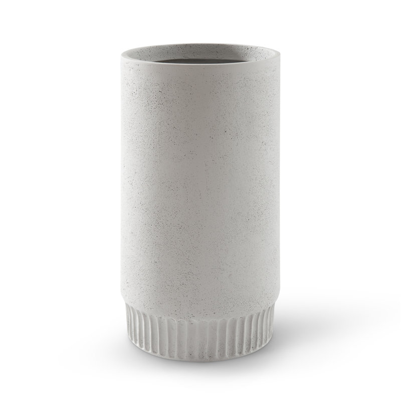 Harvest Medium Resin Pot Planter, Light Gray, 13" H x 7" W x 7" D