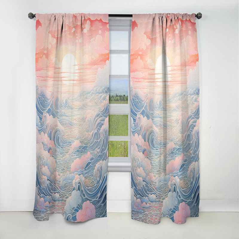 Brunsville - Ocean Curtain - Blackout No Pattern Curtain - 1 Panels, 52" W x 120" L