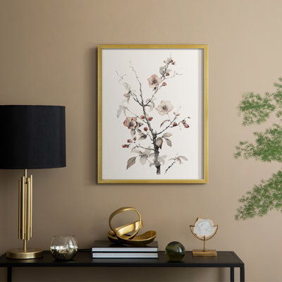 Reproduction florale vintage encadrée CECV III - bois massif