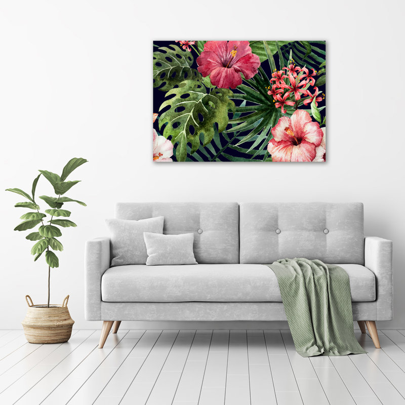 Tropical Flowers - No Frame Print on Canvas
