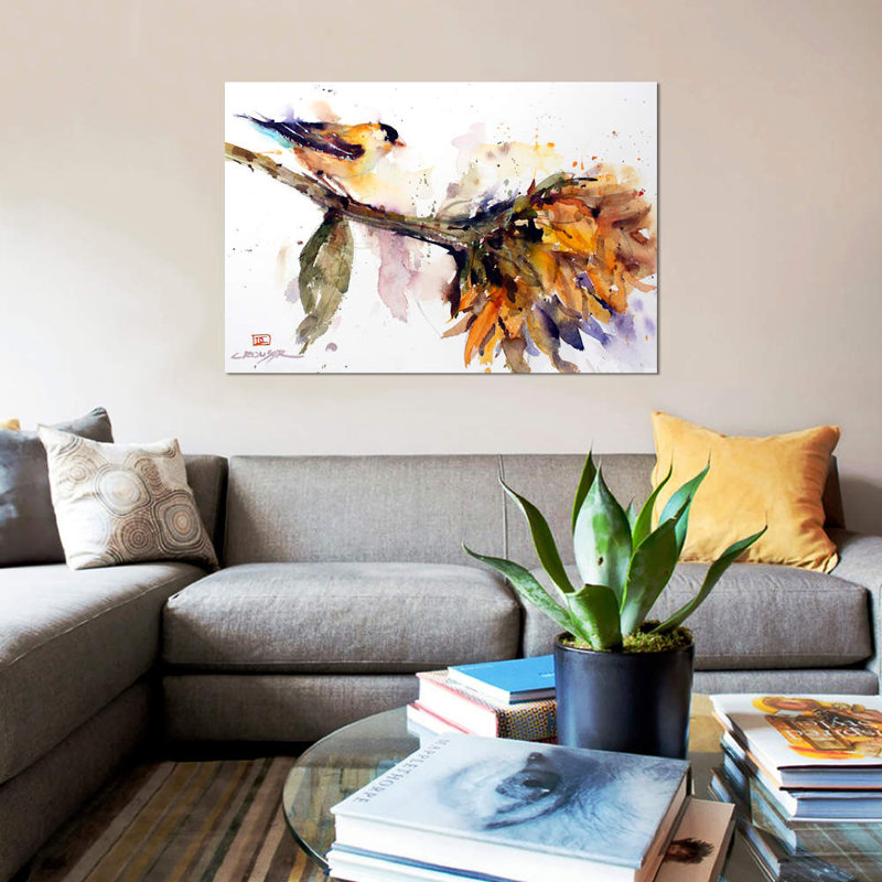 Sitting On The Tree by Dean Crouser - Wrapped Canvas Painting, 66.04 cm H x 45.72 cm W x 1.91 cm D