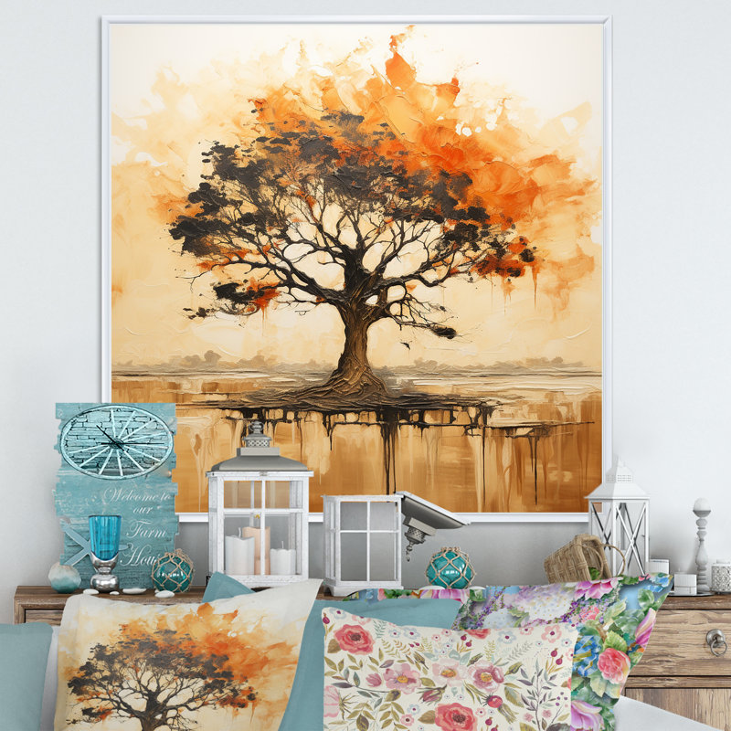 Arbre sauvage d'Afrique, art mural 3, Blanc, H 16 po x l 16 po