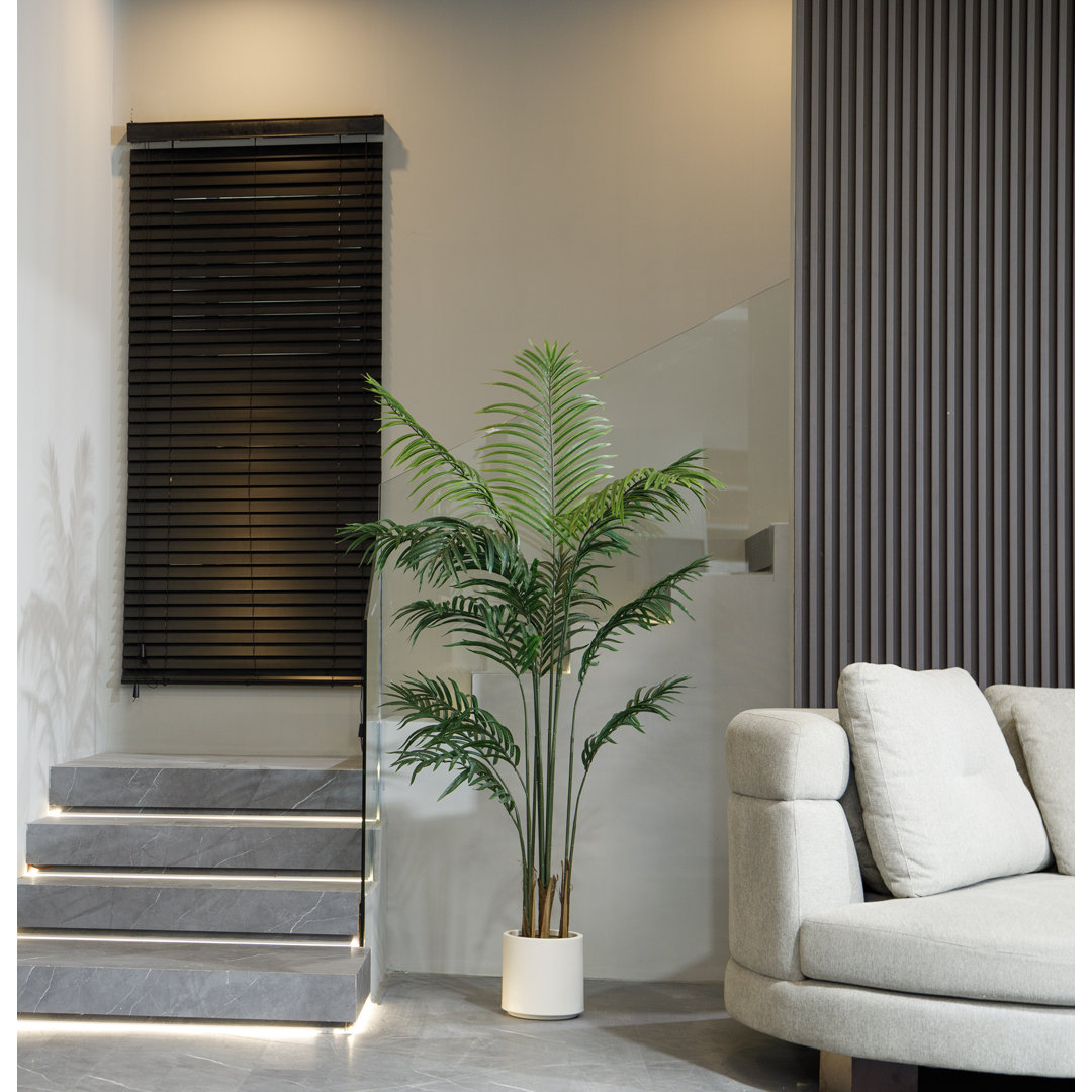 71" Artificial Faux Palm Tree in a Resin Planter | Fake  Palm Tree in a Modern Planter Primrue