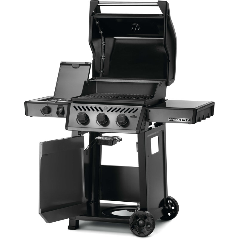 Barbecue au propane Napoleon Napoléon 365 avec brûleur latéral, gris graphite