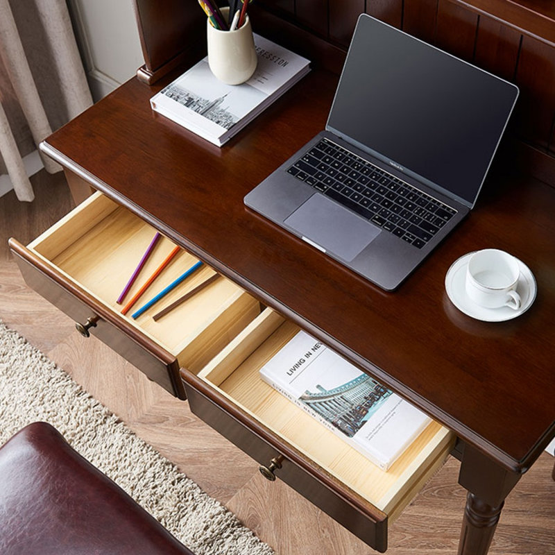Bureau rectangulaire en bois massif brun noisette, H 29,92 po x l 39,37 po x P 19,69 po