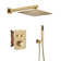 Calder Thermostatic 2 Functions Wall Mounted Shower System in Brushed Gold