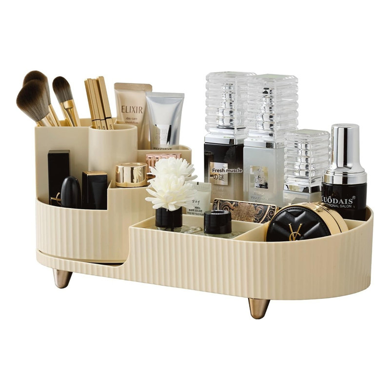 Organisateur de maquillage de comptoir, Blanc