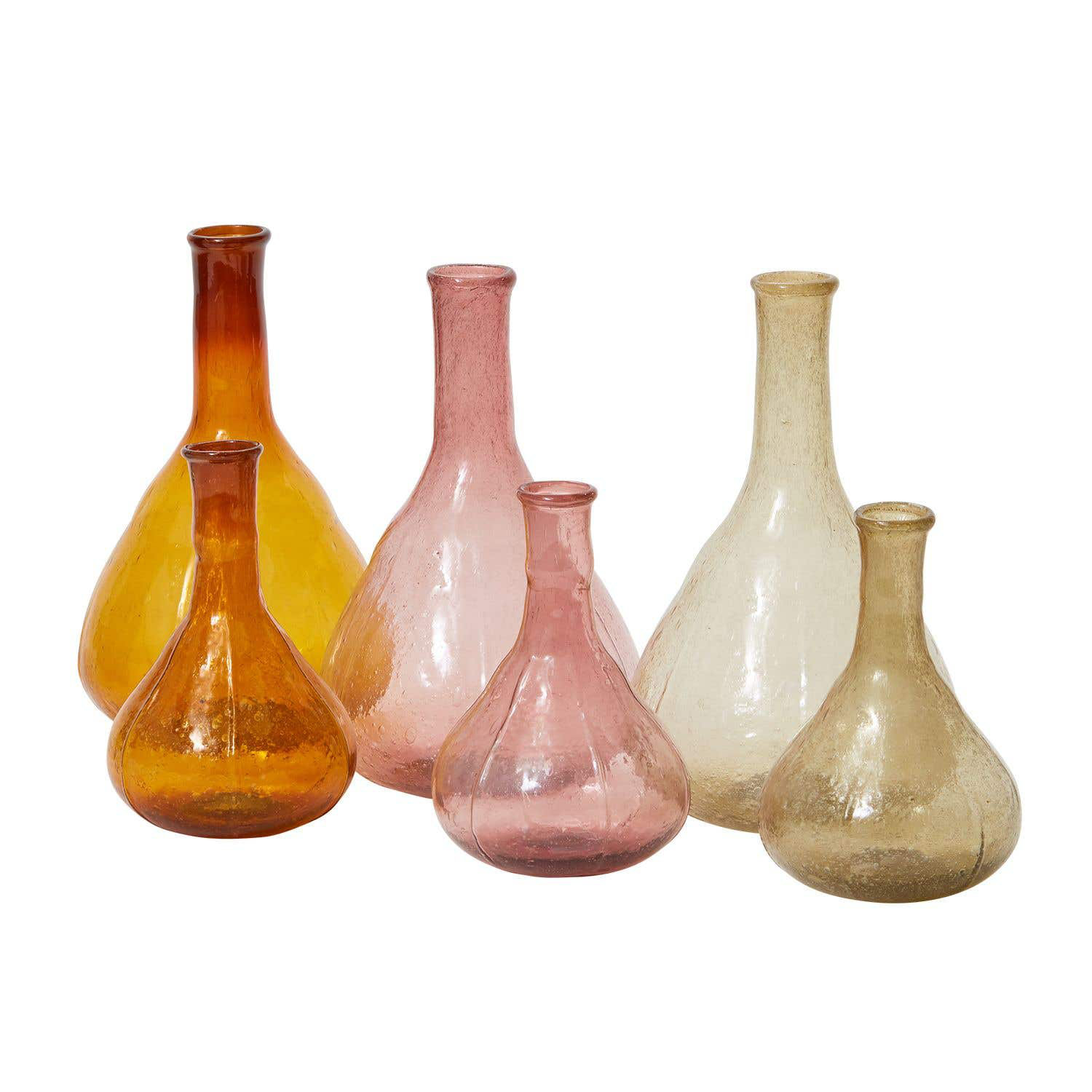 Janeisy Handmade Glass Table Vase, 5" H x 3.5" W x 3.5" D, Light Purple