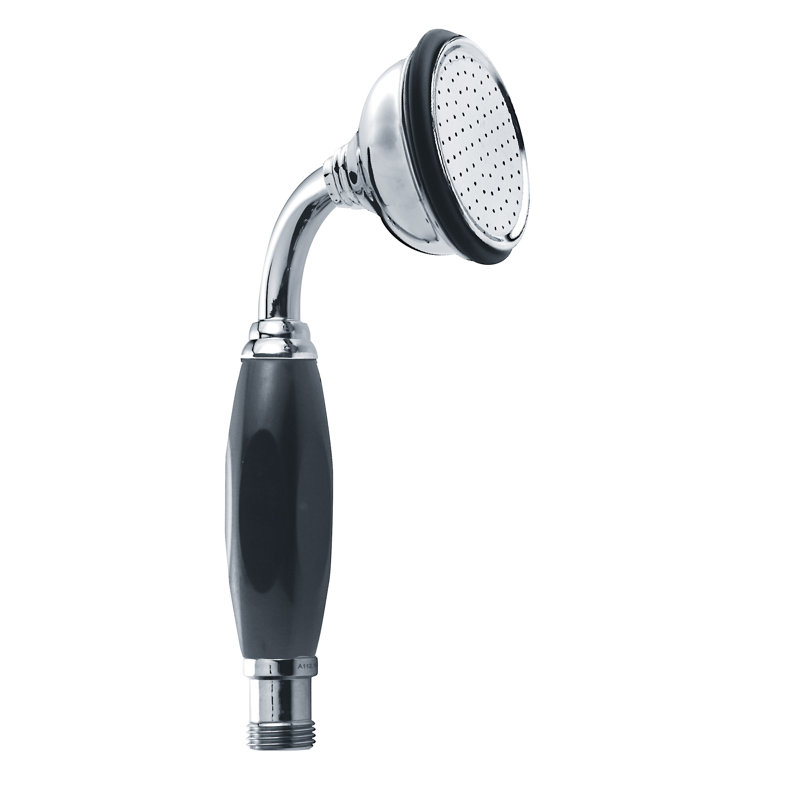 Classic Black Apron Rose Handheld Shower Head, Polished Chrome