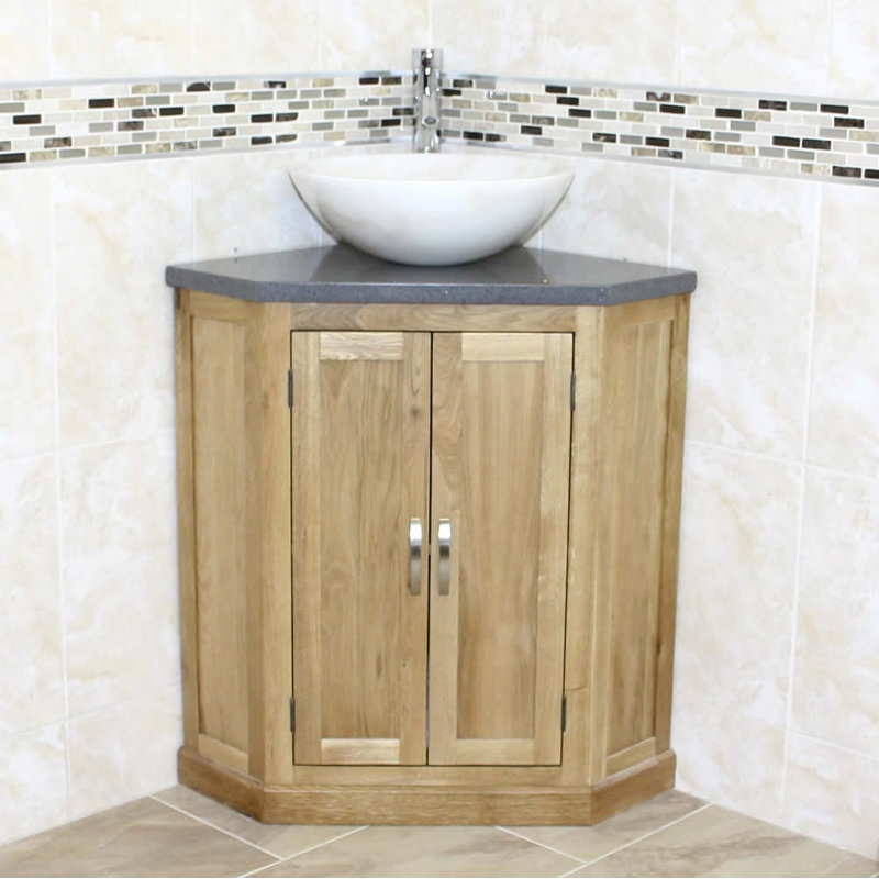Delapena 550mm Single Bathroom Vanity with Vessel Stone Basin, White