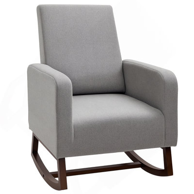 Chaise berçante en bois, fauteuil rembourré