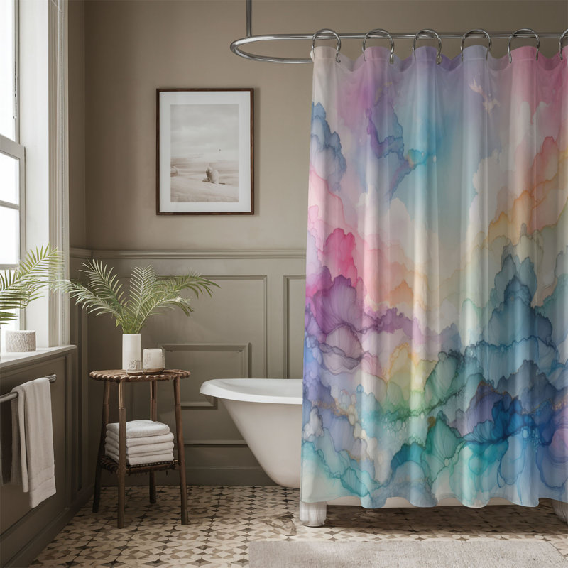 Rideau de douche standard 1 pièce Soft Rainbow Dreams, H 74 po x l 40 po