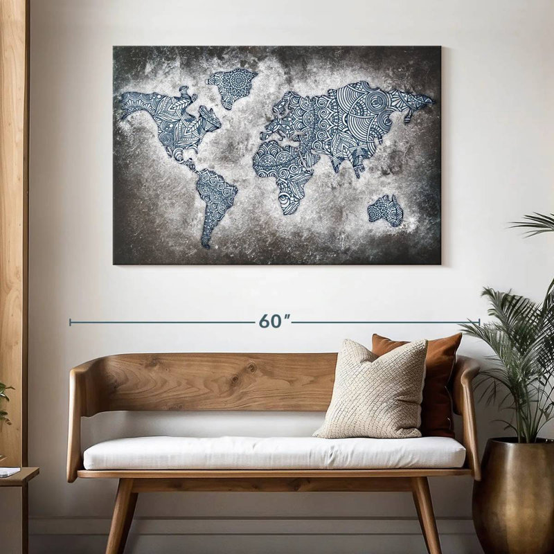 Carte du monde Aliaz, H 32 po x l 48 po