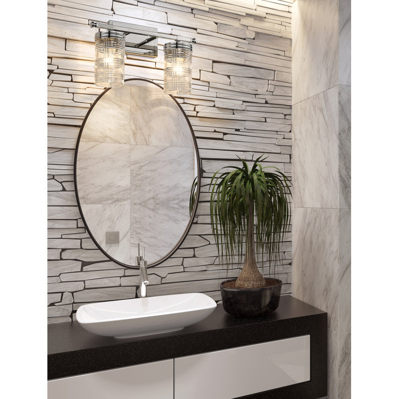 Meuble-lavabo 2 lumières Archer, Nickel poli
