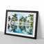 Palm Tree Reflections in Mauritius - Framed Print-55578460-55578463