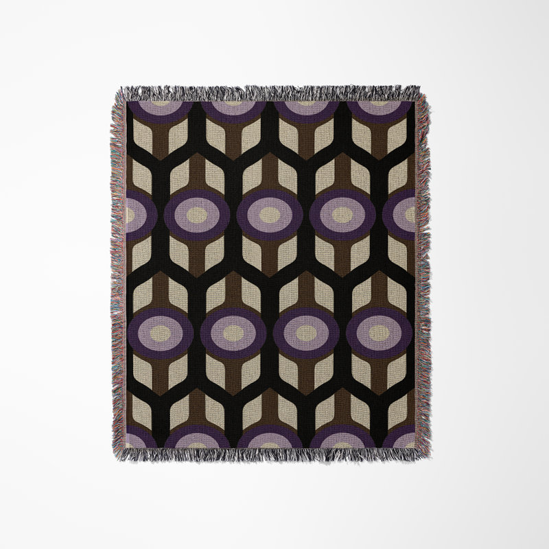 Jeté en mélange de coton Ellis, Mauve, L 60 po x l 50 po