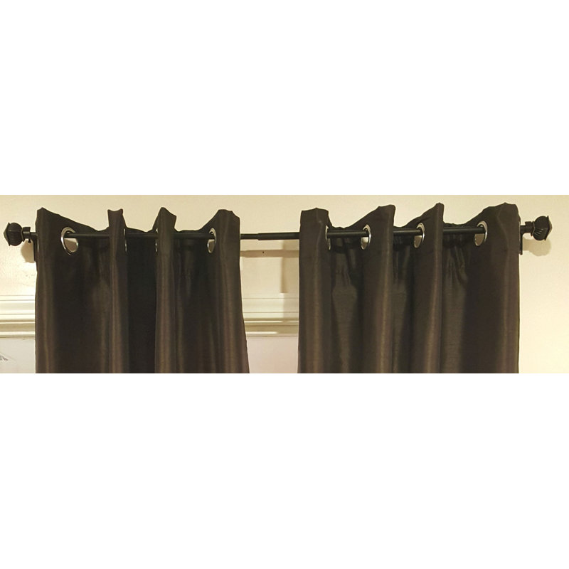 Panneau de rideau simple semi-diaphane avec œillets Eury, Chocolat, l 50 po x L 96 po