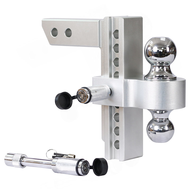 Alu Adjustable Trailer Drop Hitch,2Inch Receiver,8 Inch Adjustable